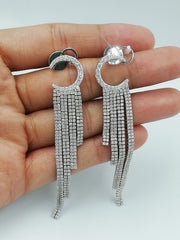 PREORDER | Crescent Moon Dripping Diamonds Earrings 18kt