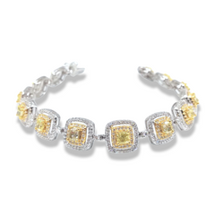 Rare Yellow Studded Diamond Bracelet 14kt