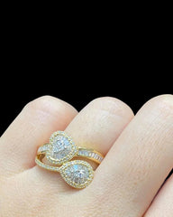 PREORDER | Golden Heart Pear Cluster Shape Diamond Ring 14kt