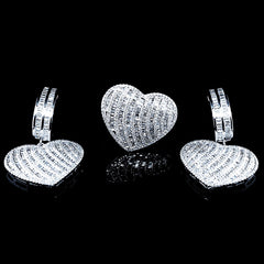 PREORDER | Big Heart Baguette Statement Diamond Jewelry Set 14kt