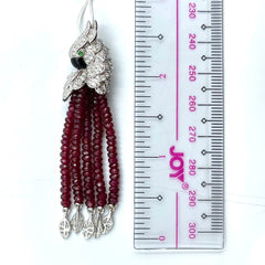 PREORDER | Agila Ruby Beads Tassel Gemstones Diamond Necklace 14kt