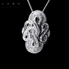 LVNA 선물 | 인피니티 바게트 플로라 다이아몬드 목걸이 16-18" 18kt 화이트 골드 체인