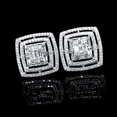 PREORDER | Large Cushion Halo Statement Diamond Earrings 14kt