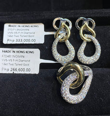 PREORDER | Multi-Tone Dropped Deco Diamond Jewelry Set 14kt