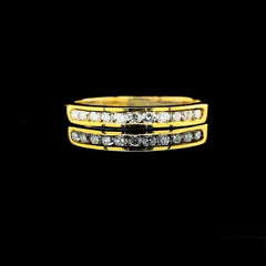 PREORDER | Golden Unisex Half Eternity Diamond Ring Wedding Band 14kt