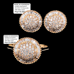 PREORDER | Golden Round Paved Stud Diamond Jewelry Set 18kt