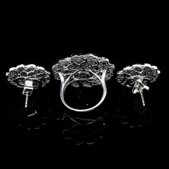PREORDER | Round Floral Statement Diamond Jewelry Set 14kt