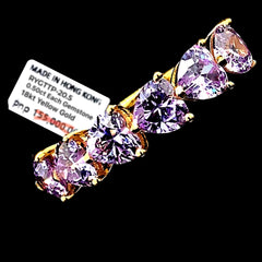 PREORDER | Amethyst Gemstones Heart Half Eternity Diamond Ring 18kt