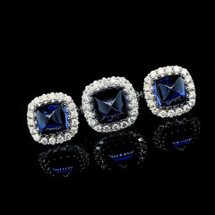 PREORDER | Sapphire Gemstones Cabochon Diamond Jewelry Set 14kt