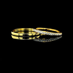 PREORDER | Golden Half Eternity Diamond Ring Wedding Band 18kt