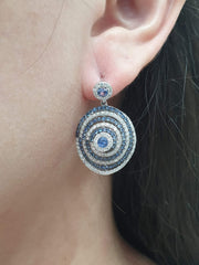 PREORDER | Blue Sapphire Gemstones & Diamond Snail Art Dangling 18kt