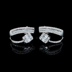 PREORDER | Square Paved Creolle Diamond Earrings 14kt