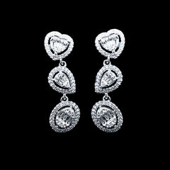 PREORDER | Cluster Shape Dangling Diamond Earrings 14kt