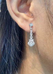 Spiral Dangling Diamond Earrings 14kt