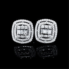PREORDER | Double Halo Cushion Stud Diamond Earrings 14kt