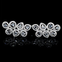 PREORDER | Teardrop Diamantes Cluster Shape Statement Diamond Earrings 14kt