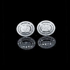 Oval Halo Stud Diamond Earrings 14kt