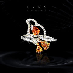LVNA Signatures™️ Avian Fancy Rare Red & Yellow Colored Diamond Ring 18kt