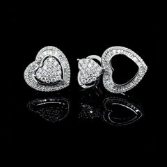 PREORDER | Heart Baguette Multi-Wear Diamond Earrings 14kt