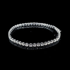 Round Solid Eternity Diamond Bracelet 14kt