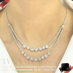 PREORDER | Layered Shape Cluster Diamond Necklace 14kt