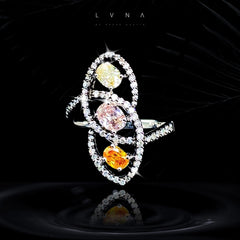 LVNA Signatures Rare Colored Diamond Cocktail Ring 18kt