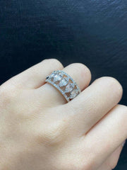 Unisex Marquise Half Eternity Deco Diamond Ring 14kt