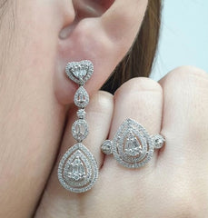 PREORDER |Pear Deco Diamond Jewelry Set 14kt