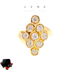 MDM | Golden Honeycomb Paved Diamond Ring 14kt
