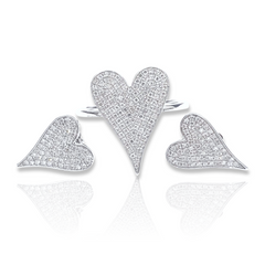 PREORDER | Heart Paved Diamond Jewelry Set 14kt