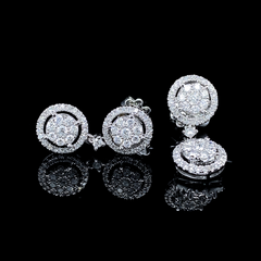 PREORDER | Double Round Dangling Diamond Earrings 14kt