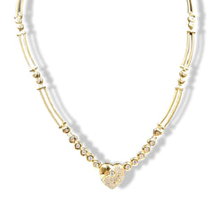 PREORDER | Heart Link Gold Diamond Necklace 18kt