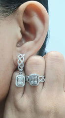 PREORDER | Emerald Paved Infinity Dangling Diamond Earrings 14kt