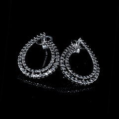 PREORDER | Black Gold Nail Double Overlap Colored Diamond Earrings 14kt