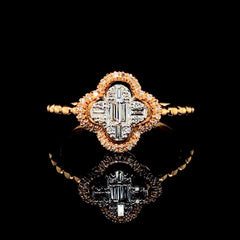 Rose Lucky Clover Diamond Jewelry Set 14kt