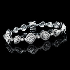 Multi-Shape Eternity Diamond Bracelet 14kt