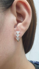 PREORDER | Golden Trio Classic Heart Hoop Diamond Earrings 14kt