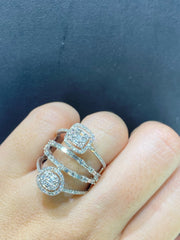 PREORDER | Stacked Paved Statement Diamond Ring 14kt