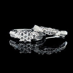 PREORDER | Round Paved Band Twin Pair Diamond Ring 18kt