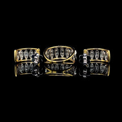 PREORDER | Golden Marquise Deco Diamond Jewelry Set 14kt