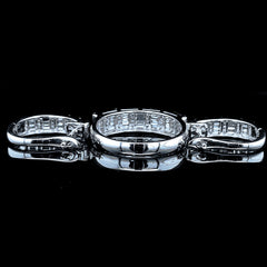 Half Eternity Baguette Diamond Jewelry Set 14kt