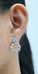 CLEARANCE BEST | Cushion Floral Baguette Multi-Wear Diamond Earrings 14kt