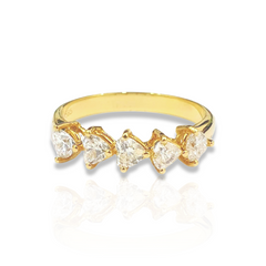 #EternityByLVNA | Golden Heart Half Eternity Diamond Ring 14kt