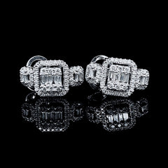 PREORDER | Cushion Paved Creolle Diamond Earrings 14kt