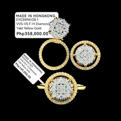 CLEARANCE BEST | Golden Round Multi-Wear Invisible Setting Diamond Jewelry Set 14kt