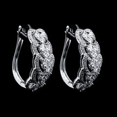 PREORDER | Heart Clip Hoop Diamond Earrings 14kt