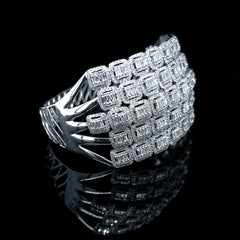 PREORDER | Halo Cushion Cluster Shape Diamond Bangle 14kt