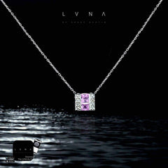 PREORDER | Classic Pink Sapphire Bar Gemstones Diamond Necklace 14kt