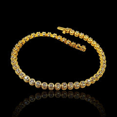 Golden Round Classic Tennis Diamond Bracelet 18kt