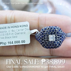 PREORDER | Blue Sapphire Gemstones Paved Diamond Ring 14kt